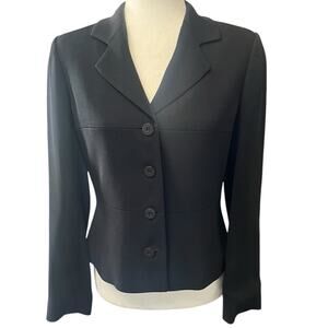 LAURA ASHLEY Black Blazer 4 Button Women’s Size 6‎